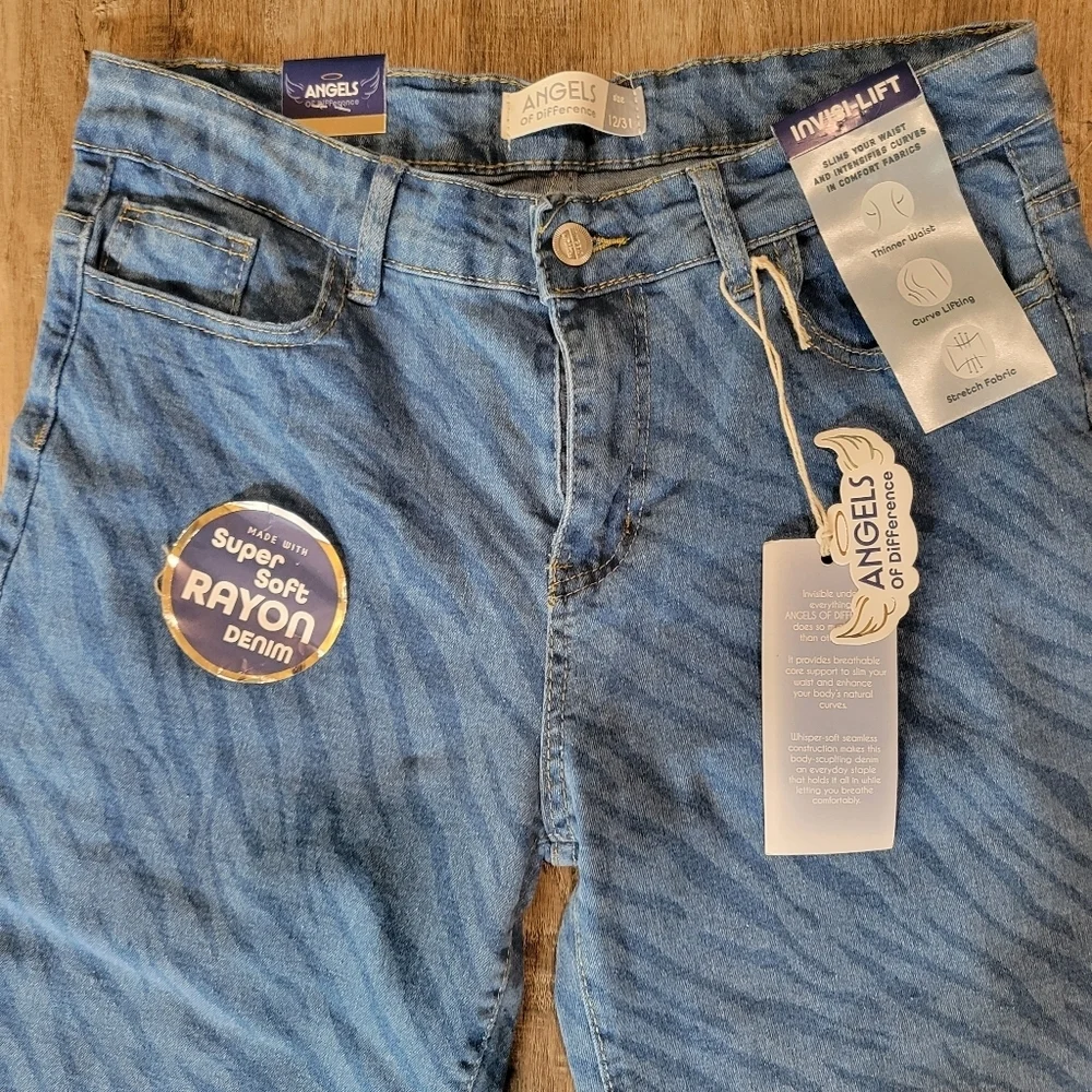 Angels Blue Zebra Print Jeans - Picture 8 of 15